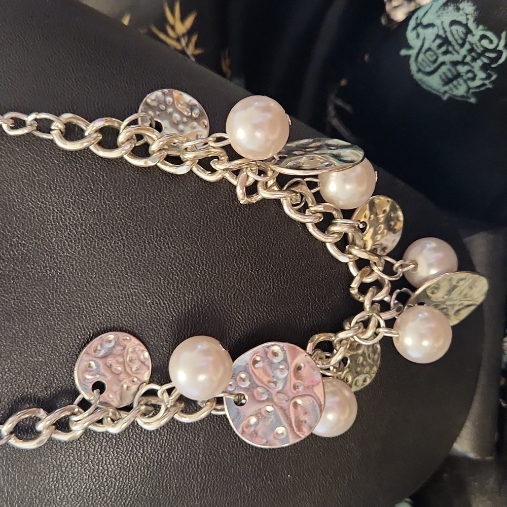 Paparazzi Silver Pearl Necklace Set
